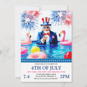 4. Juli Poolparty-Einladung Einladung (Vorderseite)
