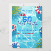 4. Juli Poolparty Frau Modern 60. Geburtstag Einladung (Vorderseite)