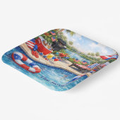 4. Juli-Poolparty in Florida Pappteller (Gewinkelt)