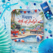 4. Juli-Poolparty in Florida Pappteller (Party)