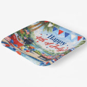 4. Juli-Poolparty in Florida Pappteller (Gewinkelt)