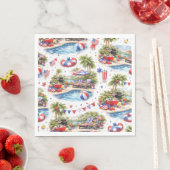 4. Juli-Poolparty in Florida Serviette (Beispiel)