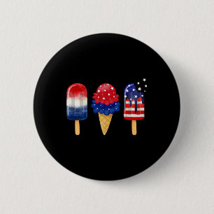 4. Juli Popsicle American Flag Patriotic Sommer Button