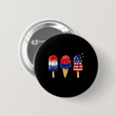 4. Juli Popsicle American Flag Patriotic Sommer Button (Vorne & Hinten)