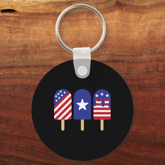 4. Juli Popsicle American Flag Patriotic Sommer Schlüsselanhänger (Vorderseite)