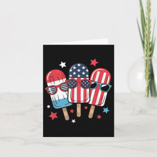 4. Juli Popsicle Boys Girls Kids American Flag Karte