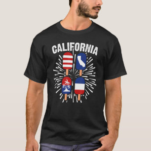 4. Juli Popsicle California Patriotic Feuerwerk T-Shirt