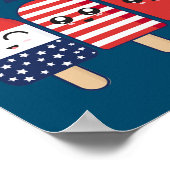 4. Juli Popsicle Ice Pop Patriotic US Flag Poster (Ecke)