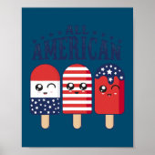 4. Juli Popsicle Ice Pop Patriotic US Flag Poster (Vorne)