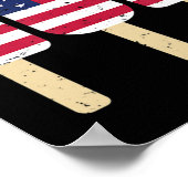 4. Juli Popsicle Patriotic American Flag Memor Poster (Ecke)