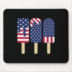 4. Juli Popsicle Patriotische amerikanische Flagge Mousepad