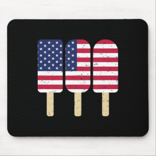 4. Juli Popsicle Patriotische amerikanische Flagge Mousepad