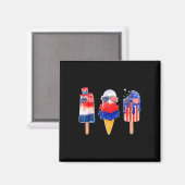 4. Juli Popsicle Red White Blue American Flag Magnet (Vorderseite/Rückseite)