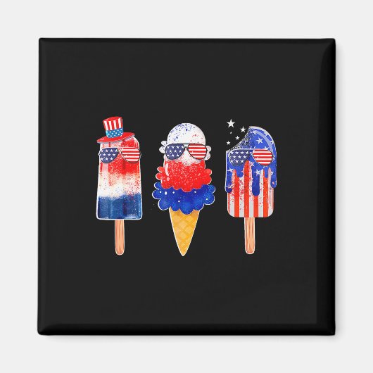 4. Juli Popsicle Red White Blue American Flag Magnet (Vorne)