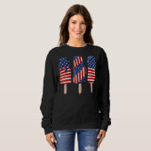4. Juli Popsicle Red White Blue American Flag Sweatshirt (Vorne ganz)