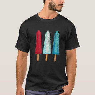 4. Juli Popsicle Red White Blue American USA I T-Shirt
