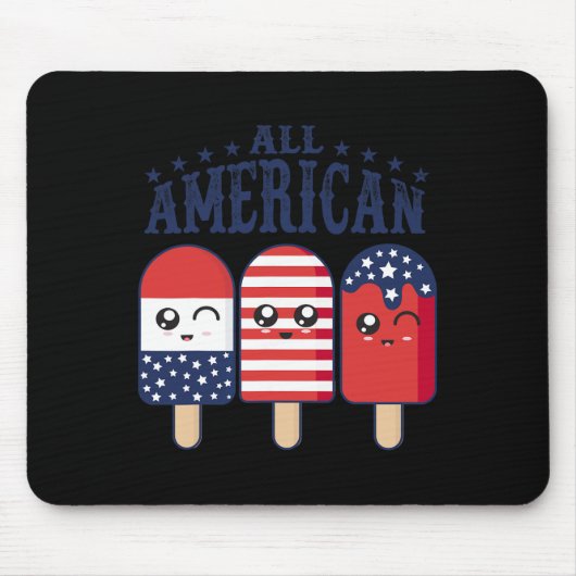 4. Juli Popsicle Usa Flag Patriotic Summer Boy Mousepad (Vorne)