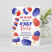 4. Juli Popsicles Pool Party Kid Einladung (Stehend Vorderseite)