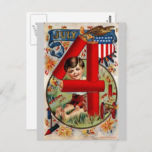 4. Juli Postkarte (Vorne/Hinten)