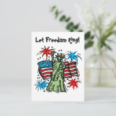 4. Juli Postkarte: Lady Liberty Postkarte (Stehend Vorderseite)