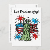 4. Juli Postkarte: Lady Liberty Postkarte (Vorne/Hinten)