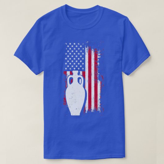 4. Juli Pot Sculpting Clay US Flag Pottery Oar T-Shirt (Design vorne)