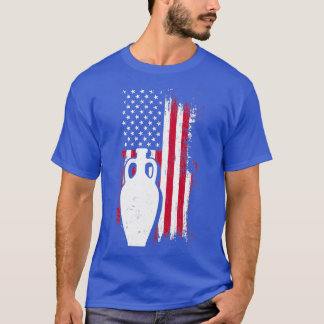 4. Juli Pot Sculpting Clay US Flag Pottery Oar T-Shirt