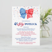 4. Juli-Potluck-Einladung Einladung (Stehend Vorderseite)