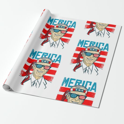 4. Juli Präsident biden merica Geschenkpapier (Ungerollt)