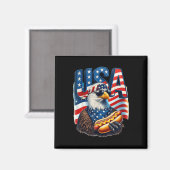 4. Juli Pride Patriotic Bald Eagle US Amerikaner Magnet (Vorderseite/Rückseite)