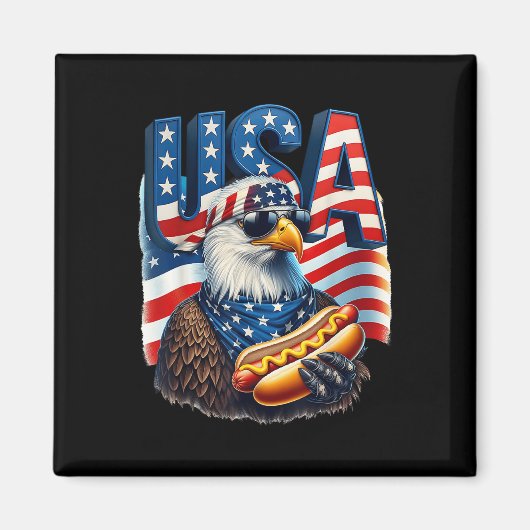 4. Juli Pride Patriotic Bald Eagle US Amerikaner Magnet (Vorne)