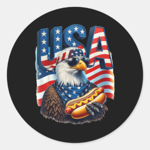 4. Juli Pride Patriotic Bald Eagle US Amerikaner Runder Aufkleber