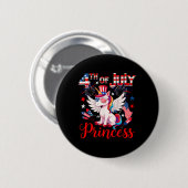 4. Juli Prinz Niedlich Unicorn Sungles US Flag Fi Button (Vorne & Hinten)
