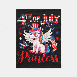 4. Juli Prinz Niedlich Unicorn Sungles US Flag Fi Fleecedecke