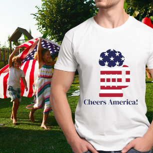 4. Juli Prost Amerika Amerikanischer Flagge Bierkr T-Shirt