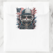 4. Juli Proud Hipster Cat Aufkleber Blatt (Tasche)