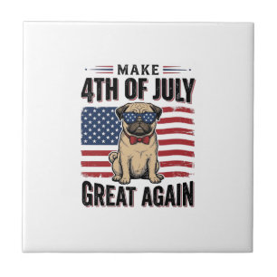 4. Juli Pug Patriotisches Vintage-Shirt-Design_1 Fliese