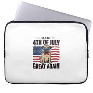 4. Juli Pug Patriotisches Vintage-Shirt-Design_1 Laptopschutzhülle