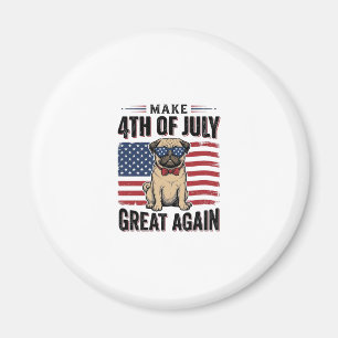 4. Juli Pug Patriotisches Vintage-Shirt-Design_1 Magnet