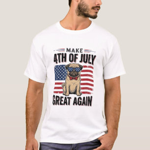 4. Juli Pug Patriotisches Vintage-Shirt-Design_1 T-Shirt