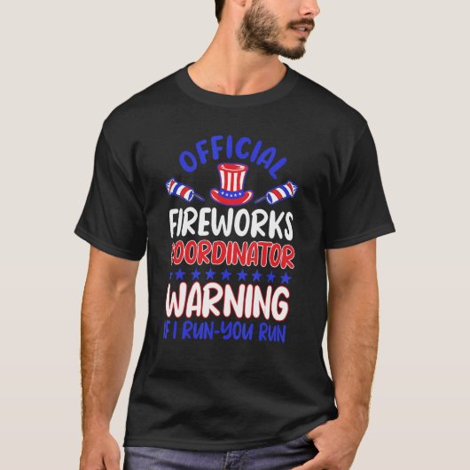 4. Juli Pyrotechnics Feuerwerk Koordinator Amme T-Shirt (Vorderseite)
