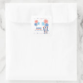 4. Juli  Quadratischer Aufkleber (Tasche)