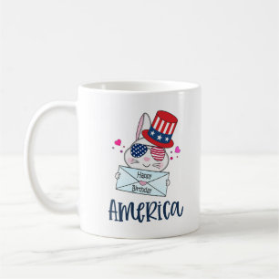 4. Juli Rabbit mit US-Flagge Sun Brillen Kaffeetasse
