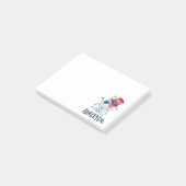 4. Juli Rabbit mit US-Flagge Sun Brillen Post-it Klebezettel (angewinkelt)