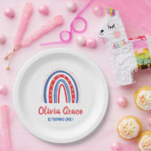 4. Juli Rainbow Birthday Pappteller (Party)