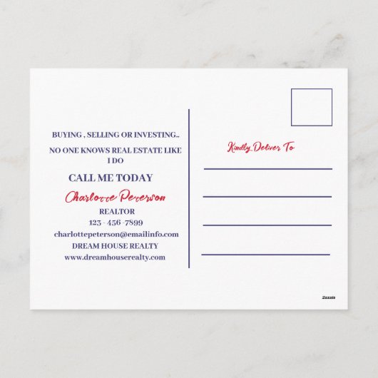 4. Juli Real Anwesen Realtor Holiday Postkarte (Rückseite)