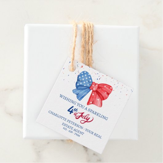 4. Juli Real Anwesen Sommer Pop mit Geschenktafeln Geschenkanhänger (Beispiel)