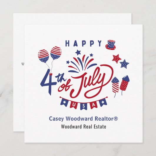 4. Juli Reales Anwesen Referendum Marketing Hausha Mitteilungskarte (Vorne/Hinten)