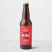 4. Juli Red Beer Label Set Bierflaschenetikett (Vorderseite)