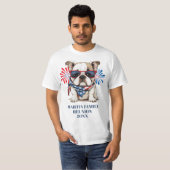 4. Juli Red Blue Bulldog Family Wiedersehen T-Shirt (Vorne ganz)